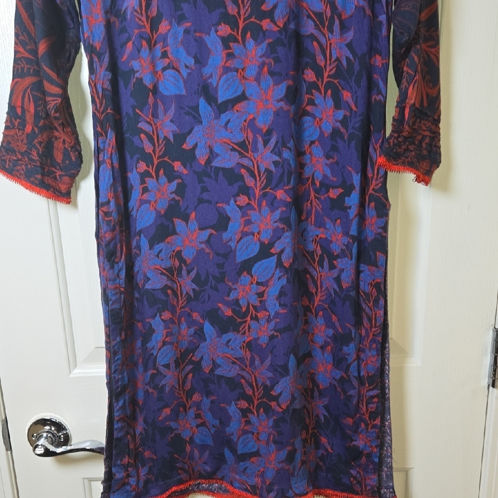 Hand Crafted Beautiful Tunic L Exotic Soft Elegant boho chic WHIMSY Artsy INDO - Picture 14 of 17